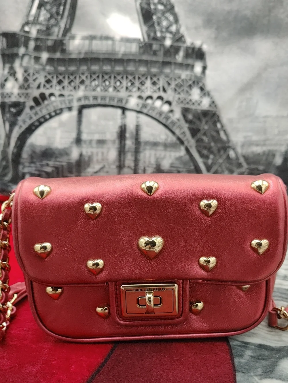 Karl Lagerfeld Paris Agyness Heart Studded Convertible Bag